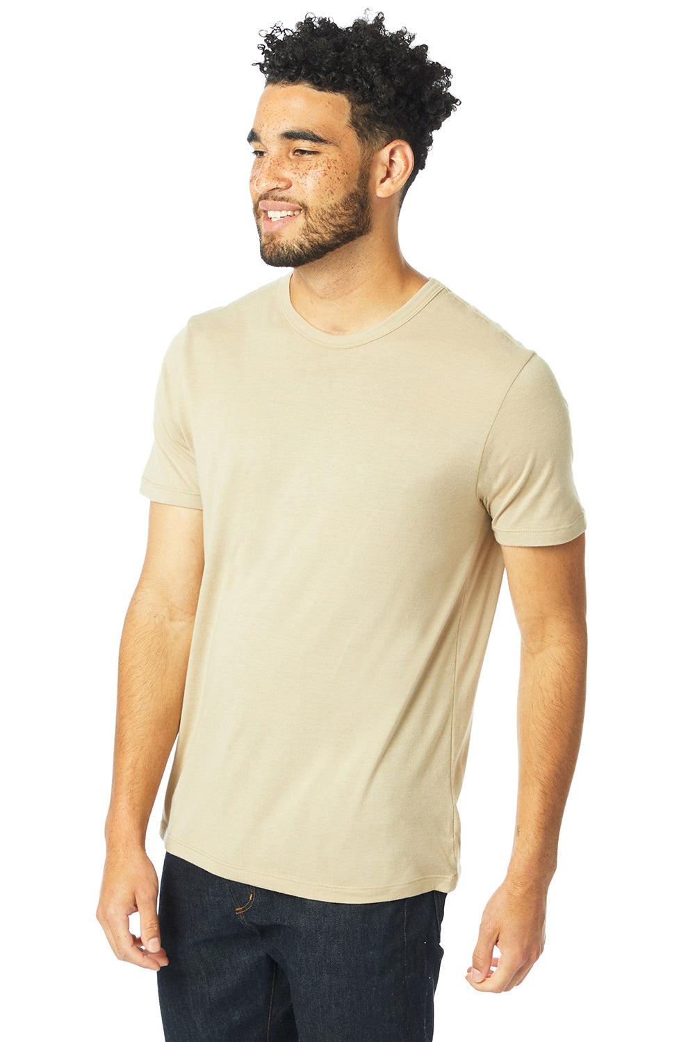 Alternative 4400HM Mens Modal Short Sleeve Crewneck T-Shirt Desert Tan Model 3Q