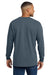Comfort Colors 4410/C4410 Mens Long Sleeve Crewneck T-Shirt w/ Pocket Denim Blue Model Back