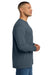 Comfort Colors 4410/C4410 Mens Long Sleeve Crewneck T-Shirt w/ Pocket Denim Blue Model Side