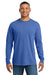 Comfort Colors 4410/C4410 Mens Long Sleeve Crewneck T-Shirt w/ Pocket Flo Blue Model Front