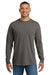 Comfort Colors 4410/C4410 Mens Long Sleeve Crewneck T-Shirt w/ Pocket Grey Model Front