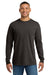 Comfort Colors 4410/C4410 Mens Long Sleeve Crewneck T-Shirt w/ Pocket Pepper Grey Model Front
