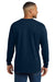 Comfort Colors 4410/C4410 Mens Long Sleeve Crewneck T-Shirt w/ Pocket True Navy Blue Model Back