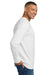 Comfort Colors 4410/C4410 Mens Long Sleeve Crewneck T-Shirt w/ Pocket White Model Side