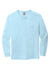 Comfort Colors 4410/C4410 Mens Long Sleeve Crewneck T-Shirt w/ Pocket Chambray Blue Flat Front
