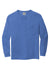 Comfort Colors 4410/C4410 Mens Long Sleeve Crewneck T-Shirt w/ Pocket Flo Blue Flat Front