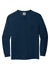 Comfort Colors 4410/C4410 Mens Long Sleeve Crewneck T-Shirt w/ Pocket True Navy Blue Flat Front