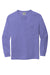 Comfort Colors 4410/C4410 Mens Long Sleeve Crewneck T-Shirt w/ Pocket Violet Purple Flat Front