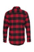 Burnside 8210 Mens Flannel Long Sleeve Button Down Shirt w/ Double Pockets Red/Black Flat Back