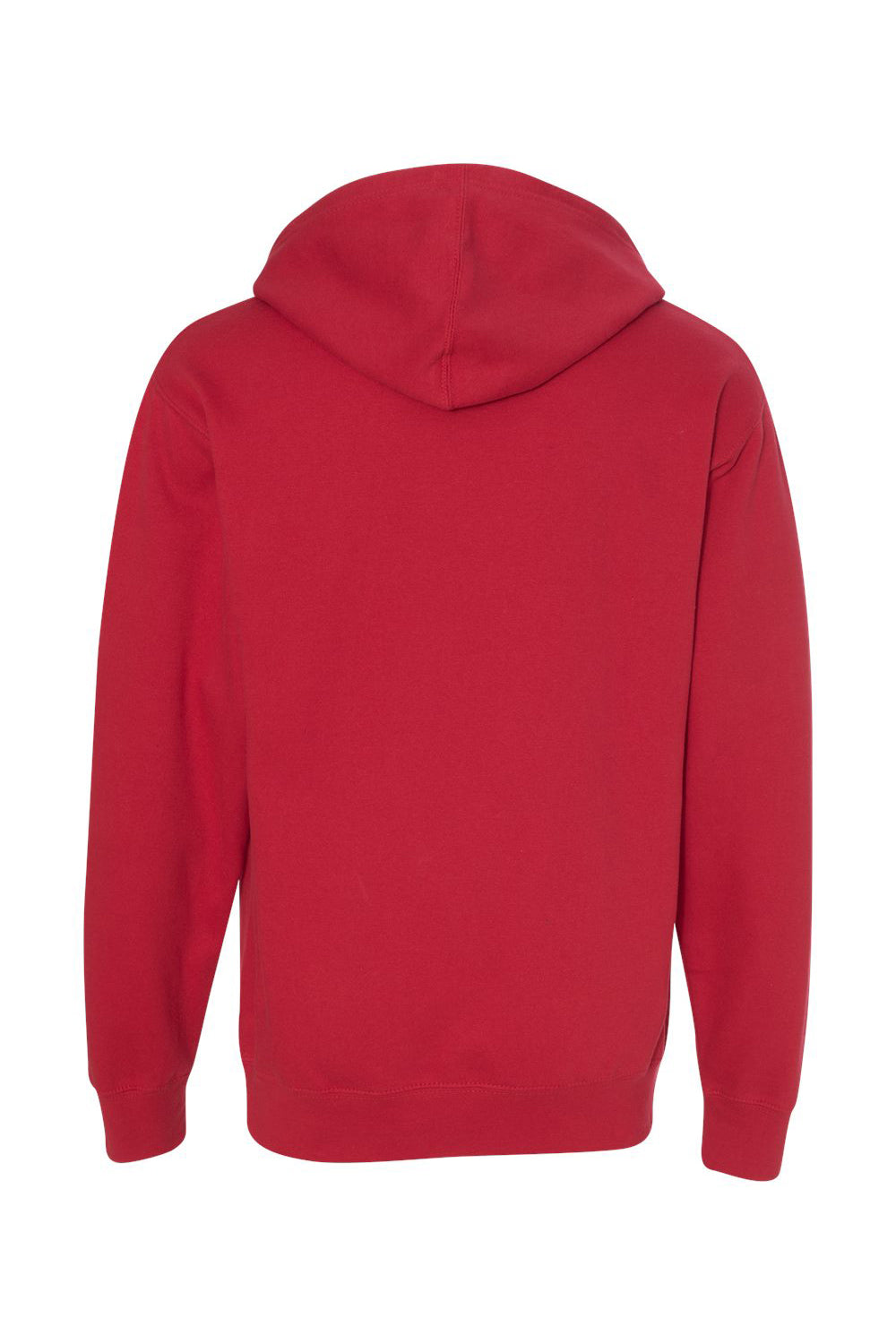 Independent Trading Company SS4500 Mens Hooded Sweatshirt Hoodie w/ Pouch Pocket Red Flat Back
