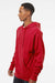 Independent Trading Company SS4500 Mens Hooded Sweatshirt Hoodie w/ Pouch Pocket Red Model Side