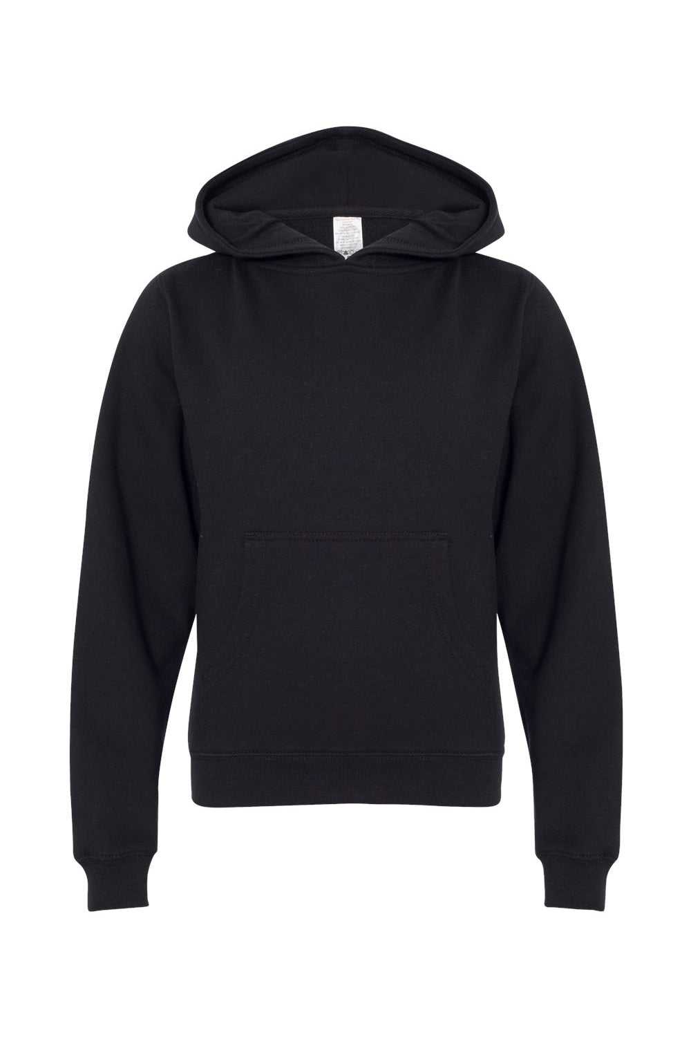 Independent Trading Company SS4001Y Youth Hooded Sweatshirt Hoodie w/ Pouch Pocket Black Flat Front