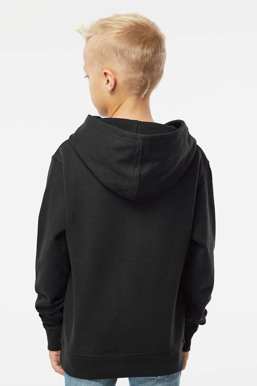 Independent Trading Company SS4001Y Youth Hooded Sweatshirt Hoodie w/ Pouch Pocket Black Model Back
