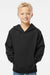 Independent Trading Company SS4001Y Youth Hooded Sweatshirt Hoodie w/ Pouch Pocket Black Model Front