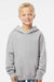 Independent Trading Company SS4001Y Youth Hooded Sweatshirt Hoodie w/ Pouch Pocket Heather Grey Model Front