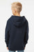 Independent Trading Company SS4001Y Youth Hooded Sweatshirt Hoodie w/ Pouch Pocket Navy Blue Model Back