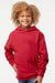 Independent Trading Company SS4001Y Youth Hooded Sweatshirt Hoodie w/ Pouch Pocket Red Model Front