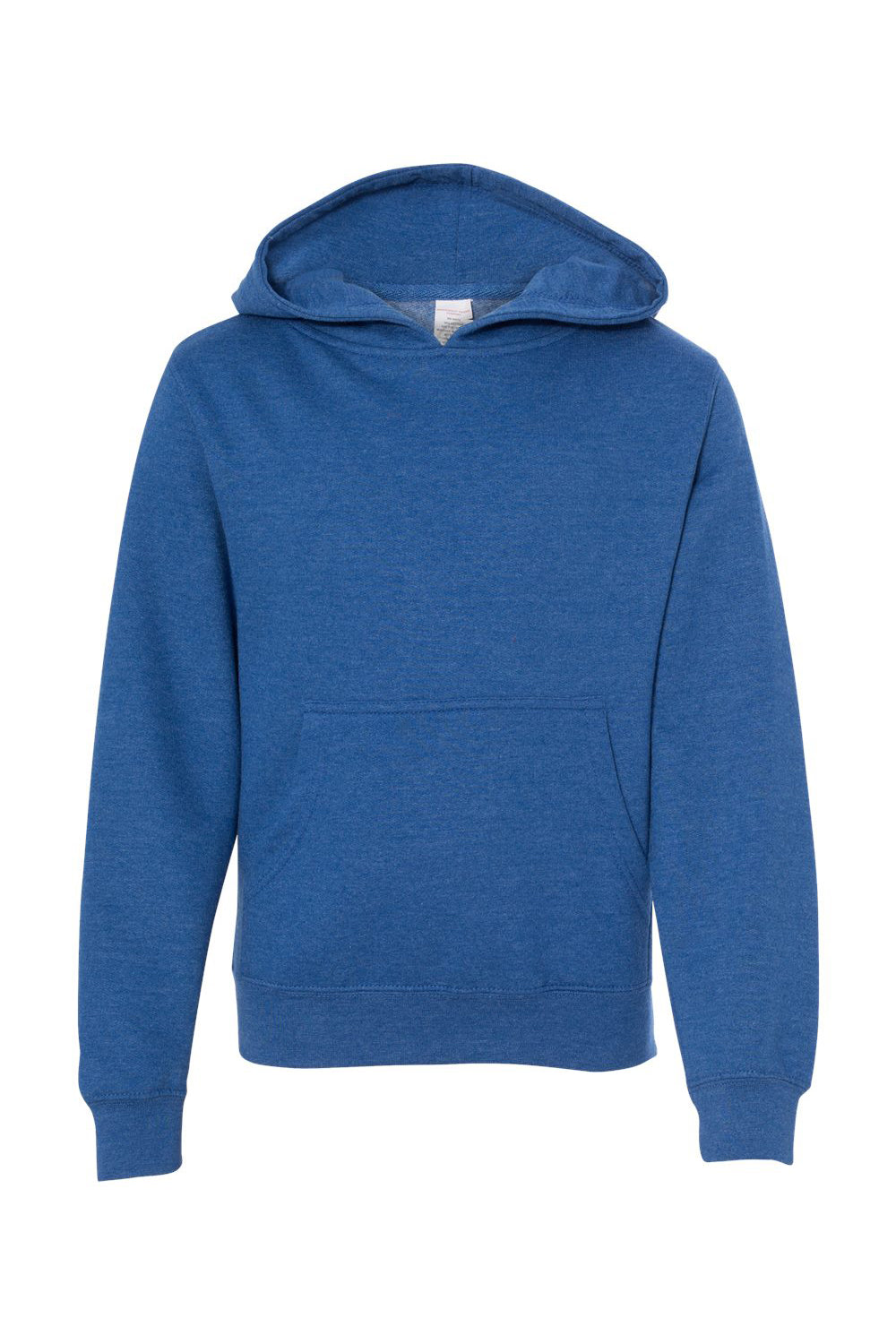 Independent Trading Company SS4001Y Youth Hooded Sweatshirt Hoodie w/ Pouch Pocket Heather Royal Blue Flat Front