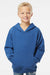 Independent Trading Company SS4001Y Youth Hooded Sweatshirt Hoodie w/ Pouch Pocket Heather Royal Blue Model Front
