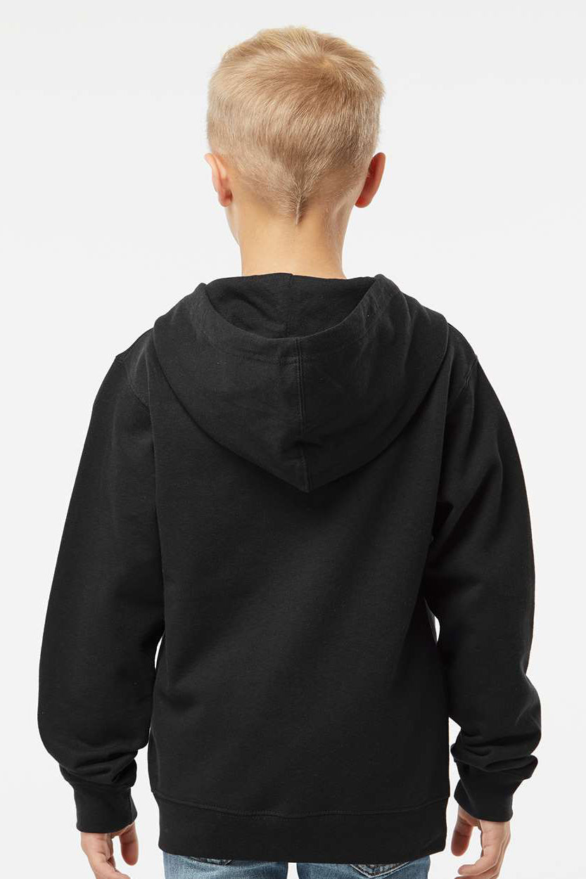 Independent Trading Company SS4001YZ Youth Full Zip Hooded Sweatshirt Hoodie w/ Pockets Black Model Back