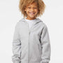 Independent Trading Co. Youth Full Zip Hooded Sweatshirt Hoodie - Heather Grey - NEW