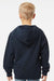 Independent Trading Company SS4001YZ Youth Full Zip Hooded Sweatshirt Hoodie w/ Pockets Navy Blue Model Back