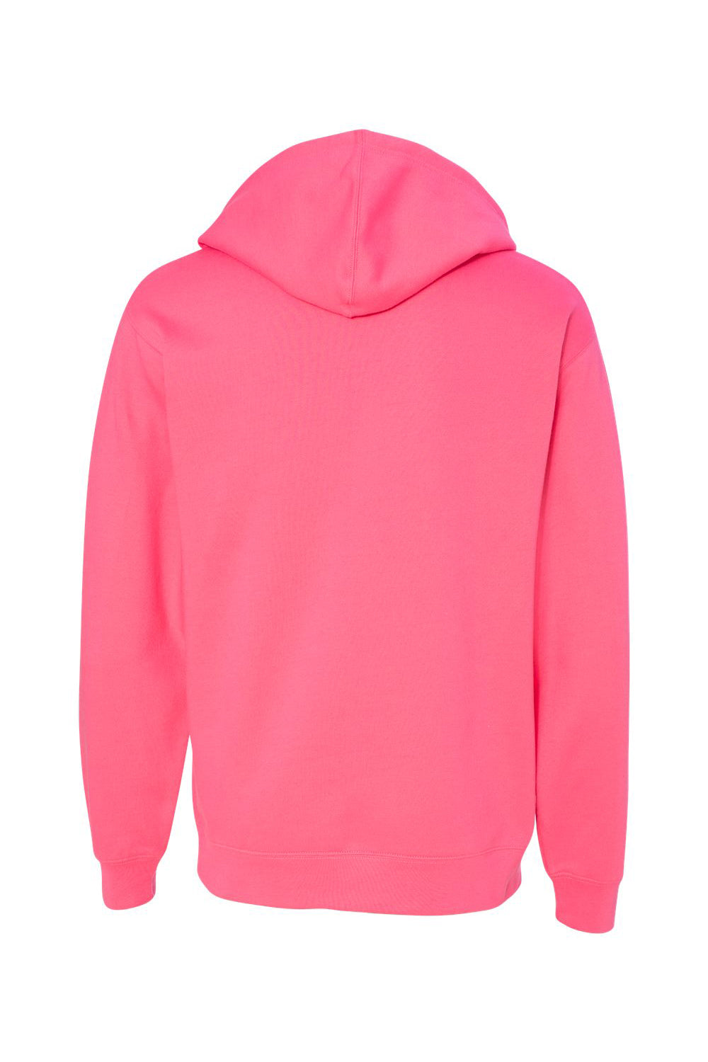 Independent Trading Company SS4500 Mens Hooded Sweatshirt Hoodie w/ Pouch Pocket Neon Pink Flat Back