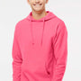 Independent Trading Company Mens Hooded Sweatshirt Hoodie w/ Pouch Pocket - Neon Pink