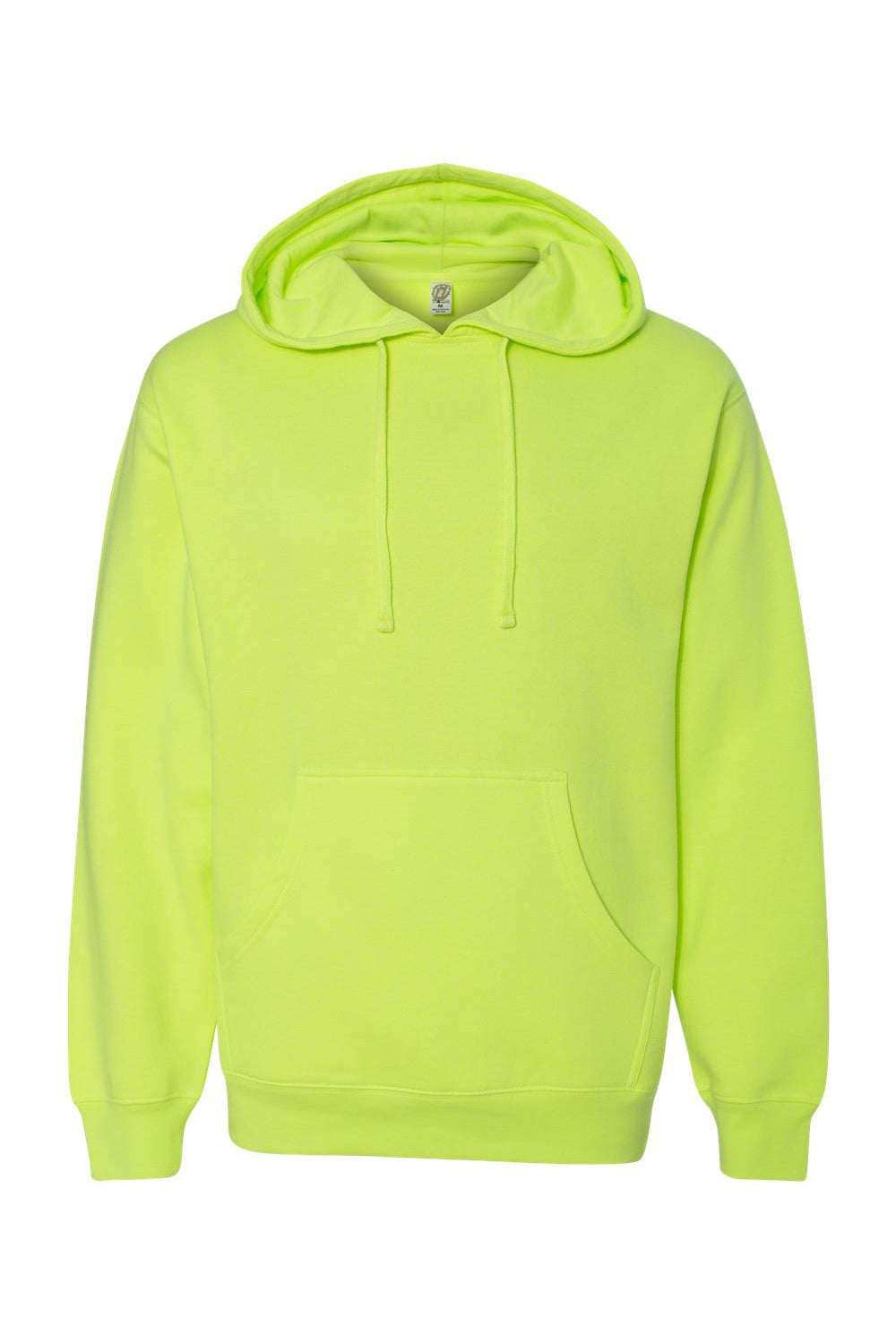 Independent Trading Company SS4500 Mens Hooded Sweatshirt Hoodie w/ Pouch Pocket Safety Yellow Flat Front