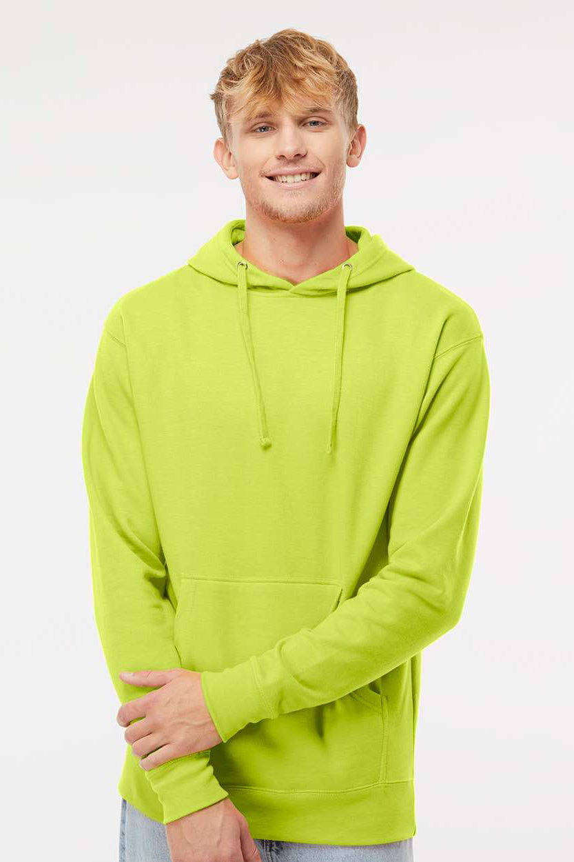 Independent Trading Company SS4500 Mens Hooded Sweatshirt Hoodie w/ Pouch Pocket Safety Yellow Model Front