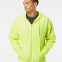 Independent Trading Co. Mens Full Zip Hooded Sweatshirt Hoodie - Safety Yellow - NEW