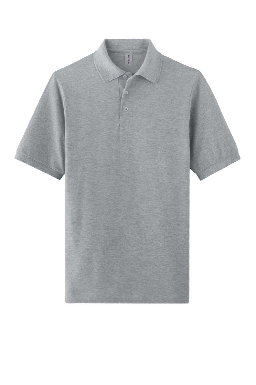 Jerzees 443M Mens Short Sleeve Polo Shirt Heather Grey Flat Front