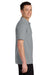 Jerzees 443M Mens Short Sleeve Polo Shirt Heather Grey Model Side