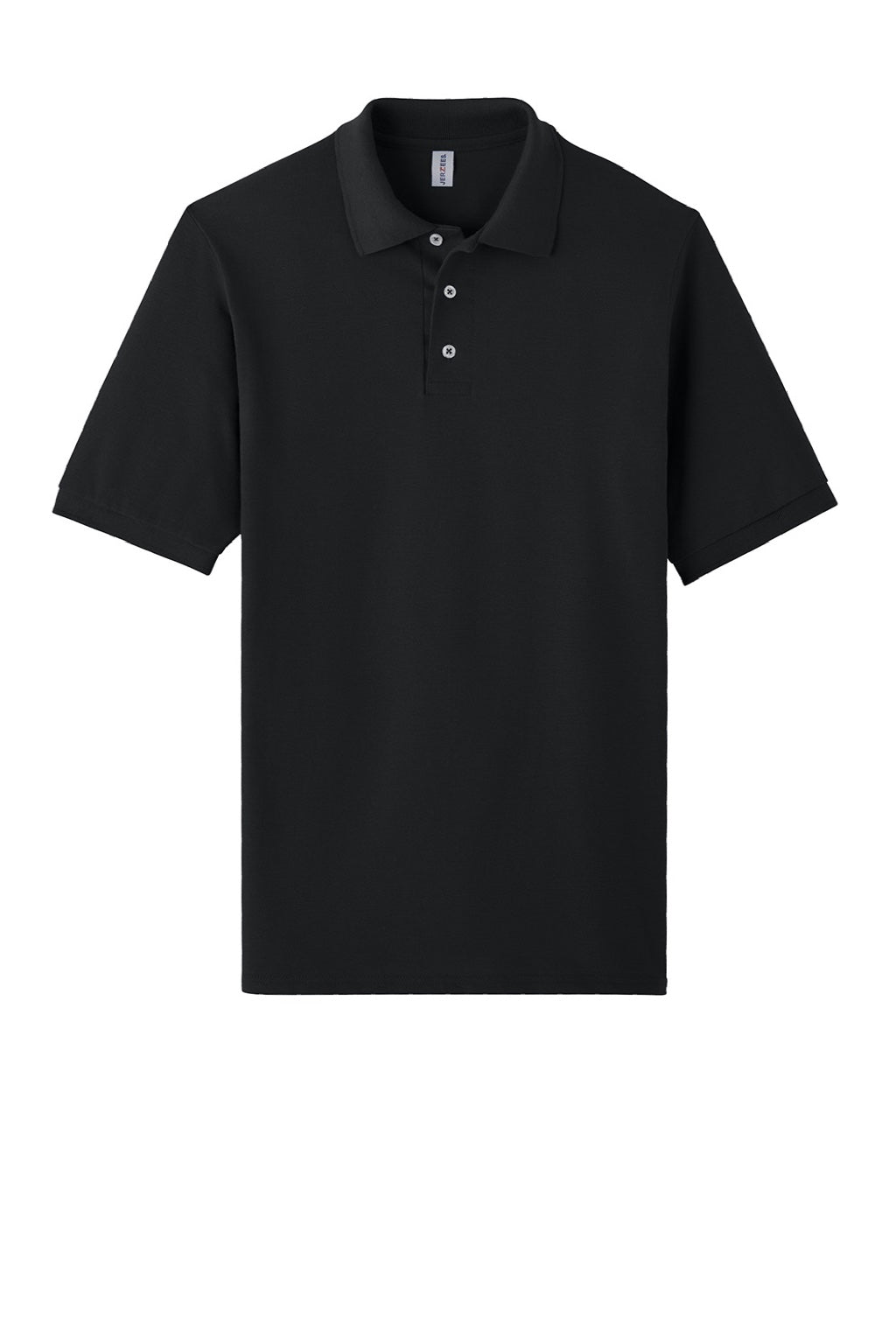 Jerzees 443M Mens Short Sleeve Polo Shirt Black Flat Front