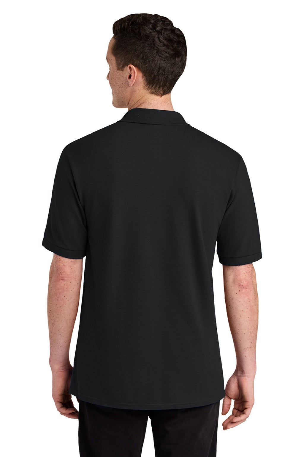 Jerzees 443M Mens Short Sleeve Polo Shirt Black Model Back