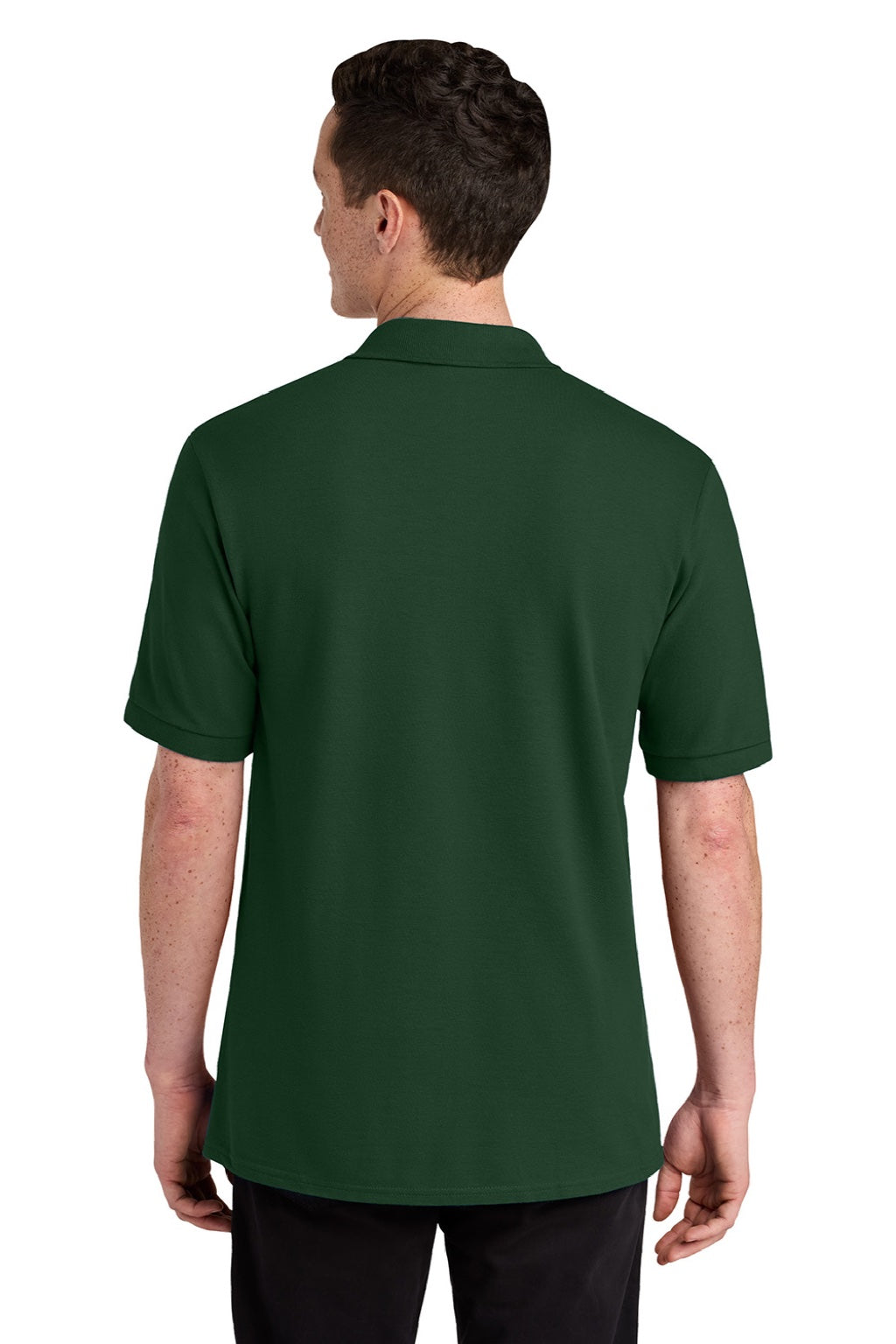 Jerzees 443M Mens Short Sleeve Polo Shirt Forest Green Model Back