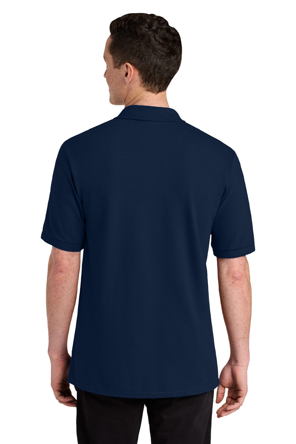 Jerzees 443M Mens Short Sleeve Polo Shirt Navy Blue Model Back