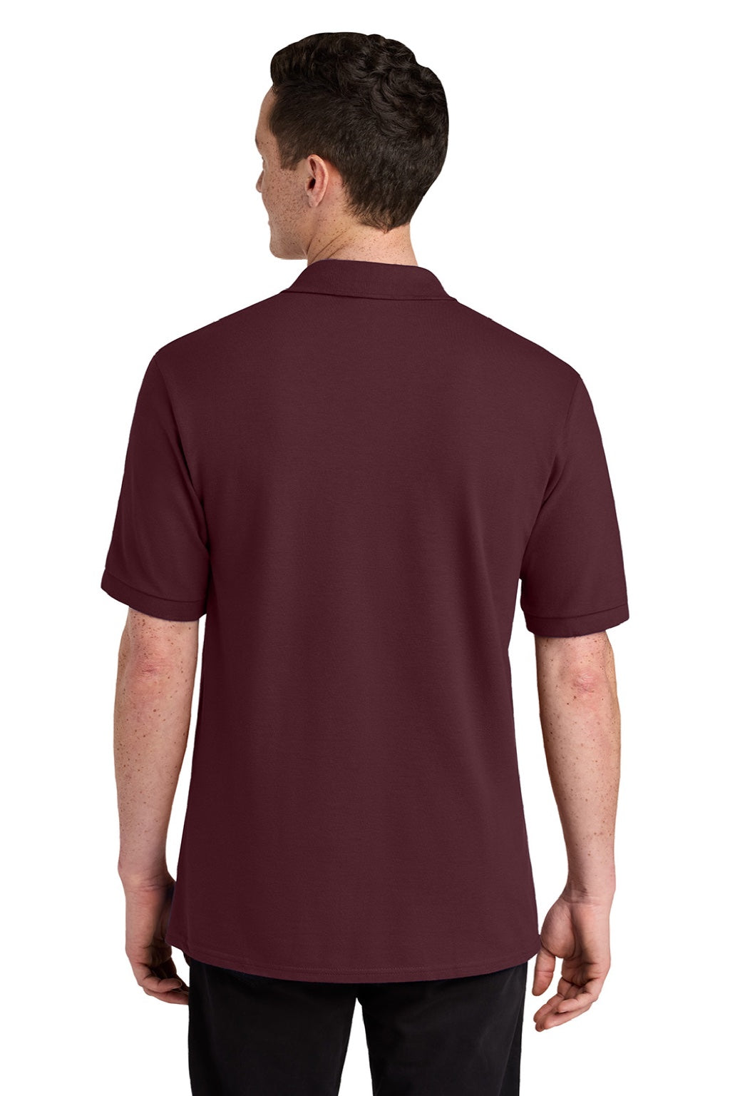 Jerzees 443M Mens Short Sleeve Polo Shirt Maroon Model Back