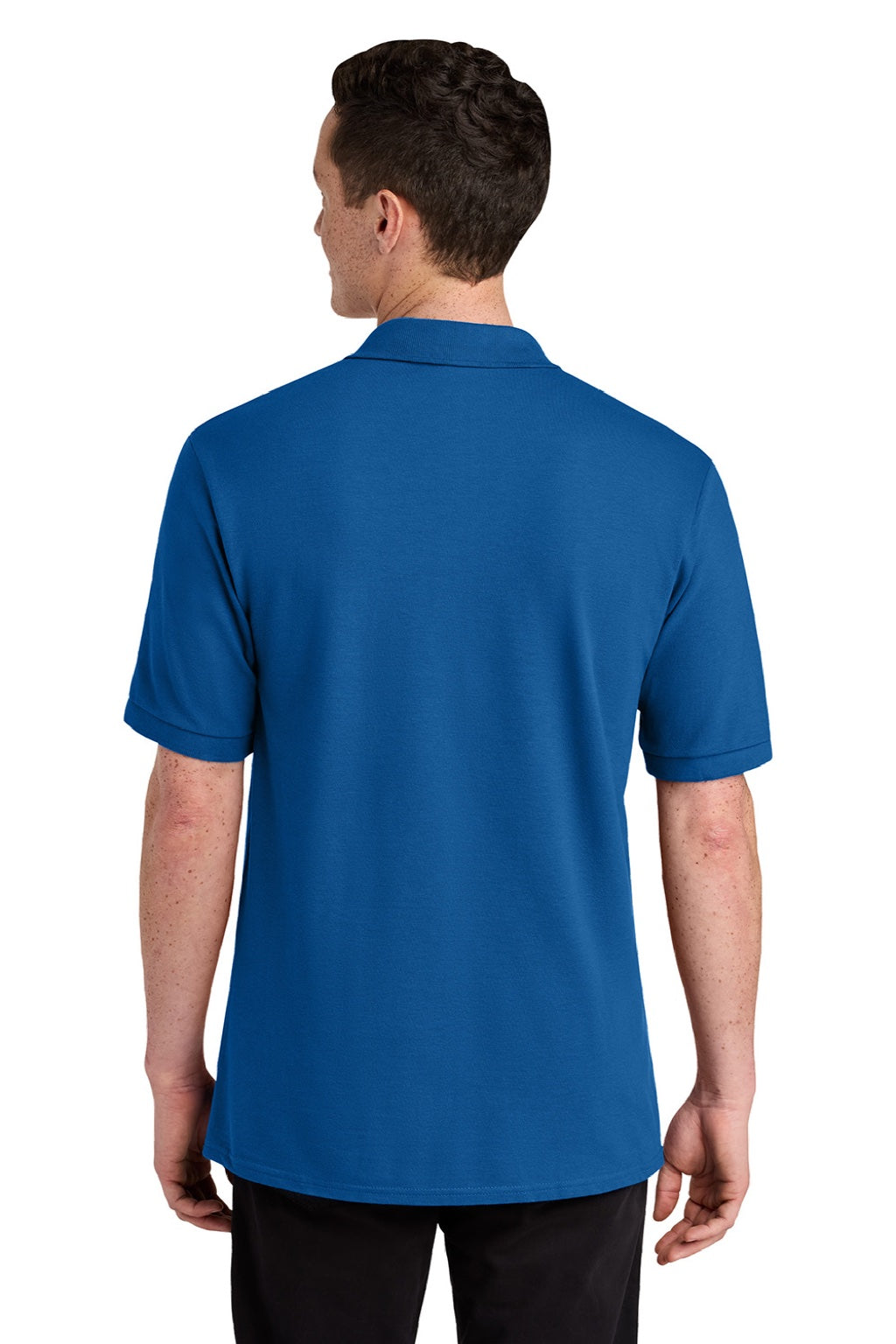 Jerzees 443M Mens Short Sleeve Polo Shirt Royal Blue Model Back