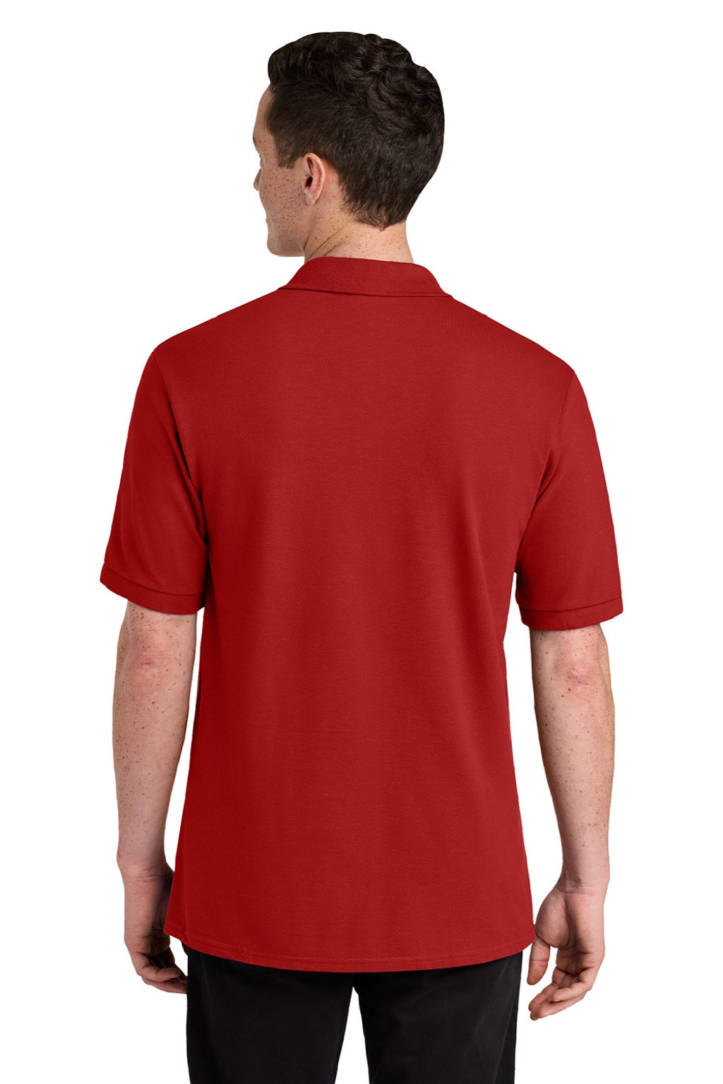 Jerzees 443M Mens Short Sleeve Polo Shirt True Red Model Back