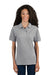 Jerzees 443W Womens Short Sleeve Polo Shirt Heather Grey Model Front