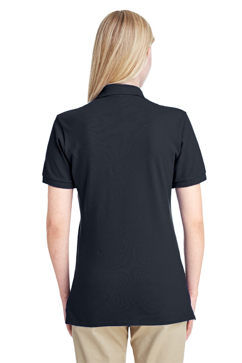 Jerzees 443W Womens Short Sleeve Polo Shirt Black Model Back