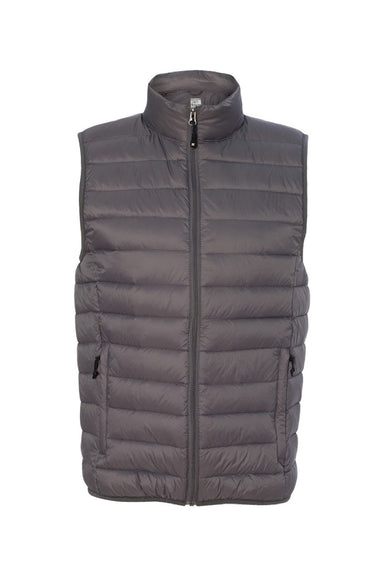 Weatherproof 16700 Mens 32 Degrees Packable Down Wind & Water Resistant Full Zip Vest Dark Pewter Grey Flat Front