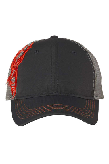 Dri Duck 3307 Mens 3D Buck Hat Graphite Grey/Orange Flat Front