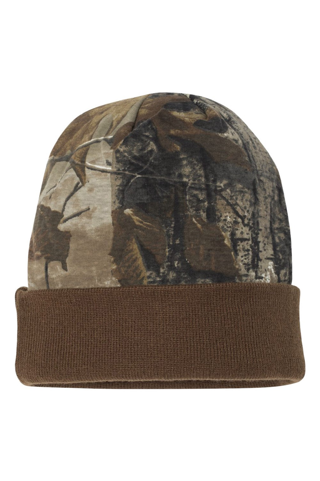 Kati Hats LCB12 Unisex Camo Cuffed Beanie Realtree AP/Brown Flat Back