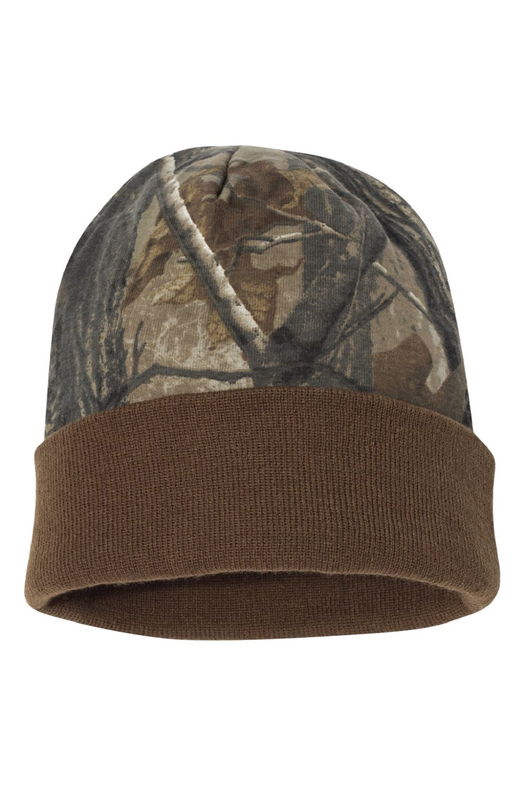 Kati Hats LCB12 Unisex Camo Cuffed Beanie Realtree AP/Brown Flat Front