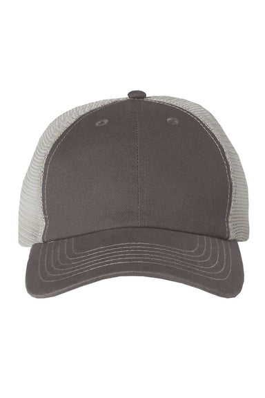 Sportsman 3100 Mens Contrast Stitch Mesh Back Hat Charcoal Grey/Stone Flat Front