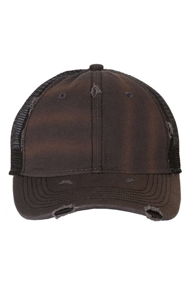 Sportsman 3150 Mens Bounty Dirty Washed Mesh Back Hat Charcoal Grey/Black Flat Front