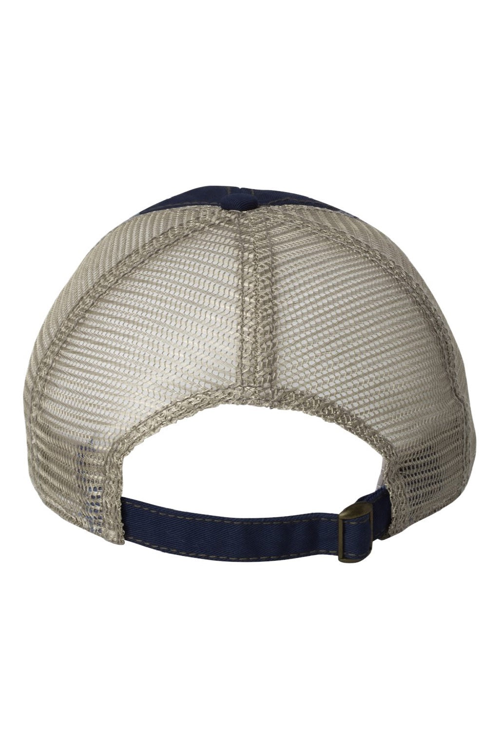Valucap Hats 3150 Mens Bounty Dirty Washed Mesh Back Adjustable Hat Navy Blue/Khaki Flat Back