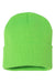 Sportsman SP12 Mens Solid Cuffed Beanie Neon Green Flat Front